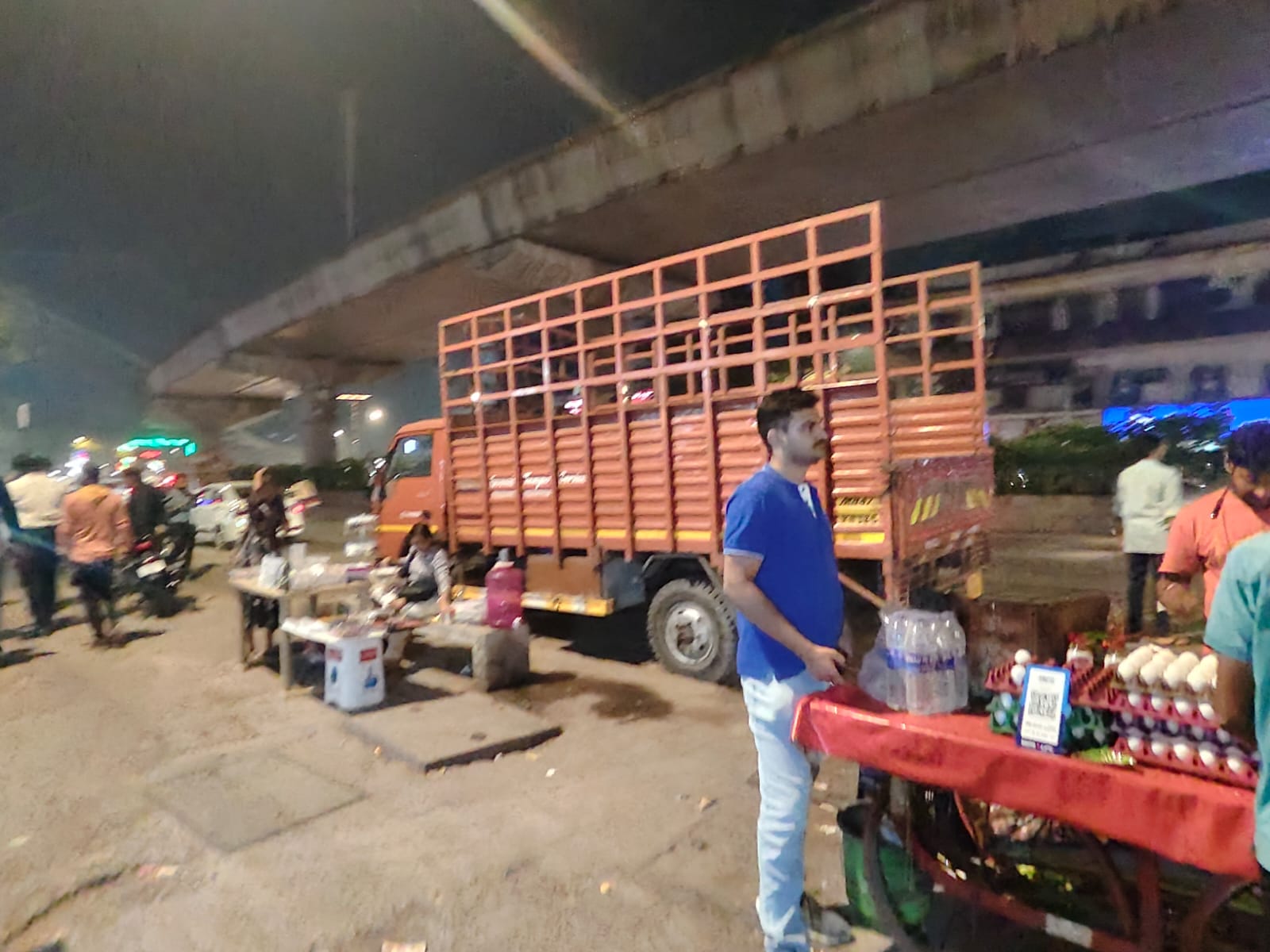 Tempo parked for night delivery